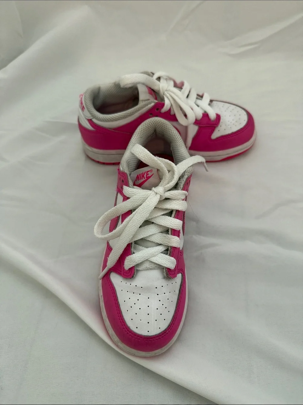 Nike Dunk Kids Pink and White Low-Top Sneakers
